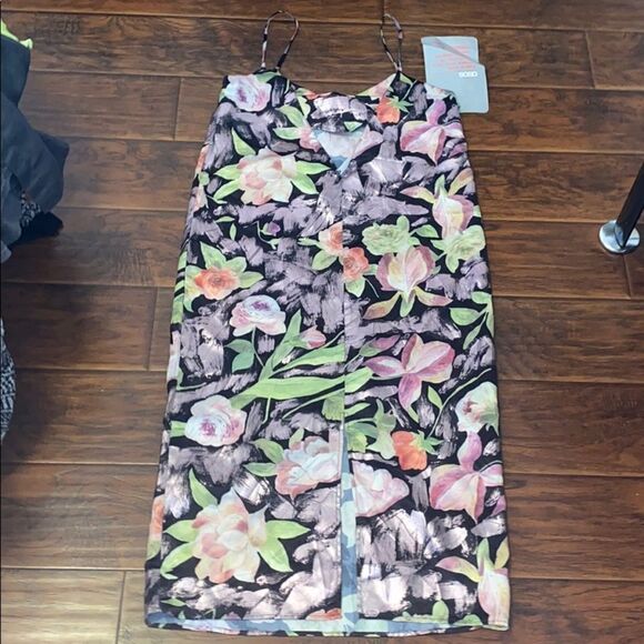 ASOS Multi Floral Print Dress Feminine Contemporary Boho Vibrant Colorful - Picture 6 of 7